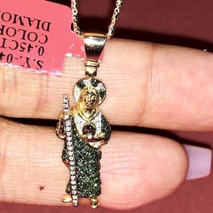 Real diamond custom made saint Jude pendant, best Christmas gift, free appraisal